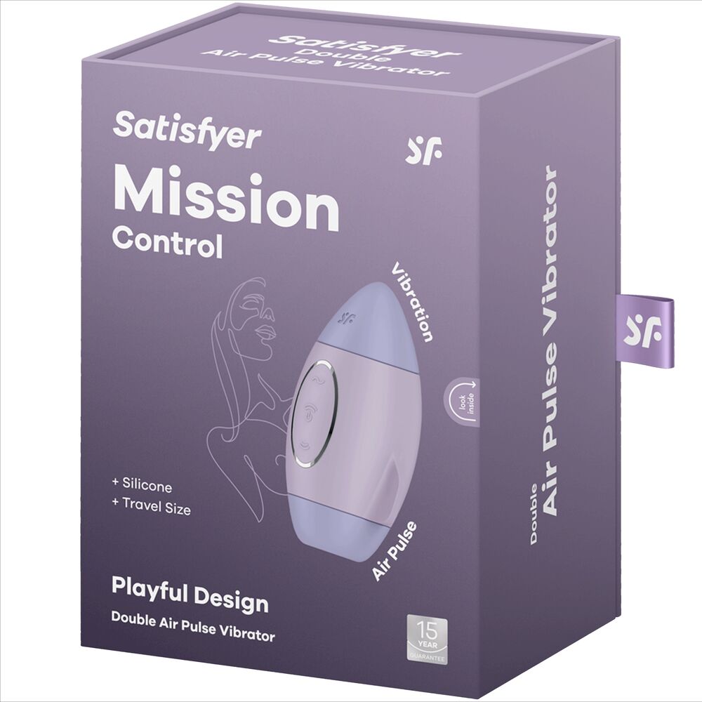 SATISFYER - MISSION CONTROL PETIT VIBRATEUR DOUBLE IMPULSION BLEU
