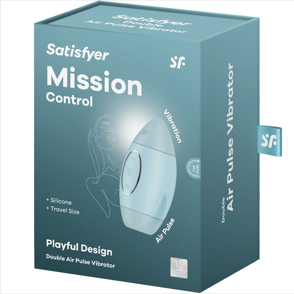 SATISFYER - MISSION CONTROL PETIT VIBRATEUR DOUBLE IMPULSION BLEU