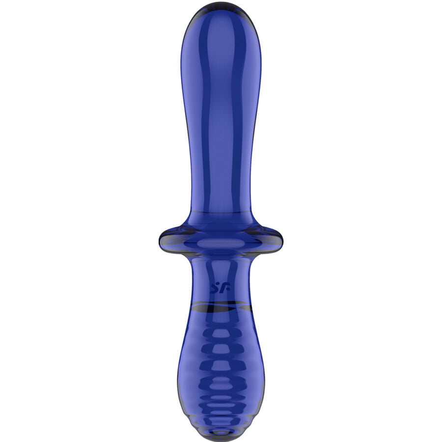 SATISFYER - DOPPEL KRISTALL DILDO BLAU