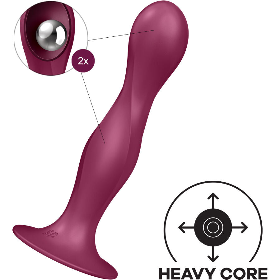 SATISFYER - DOUBLE BALL-R SILIKONDILDO BLAU