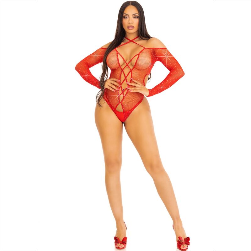 LEG AVENUE - OOR LICHAAM MET GLANZEND ROOD
