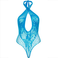 LEG AVENUE - TEDDY-HALFTER MIT SPITZE BLAU