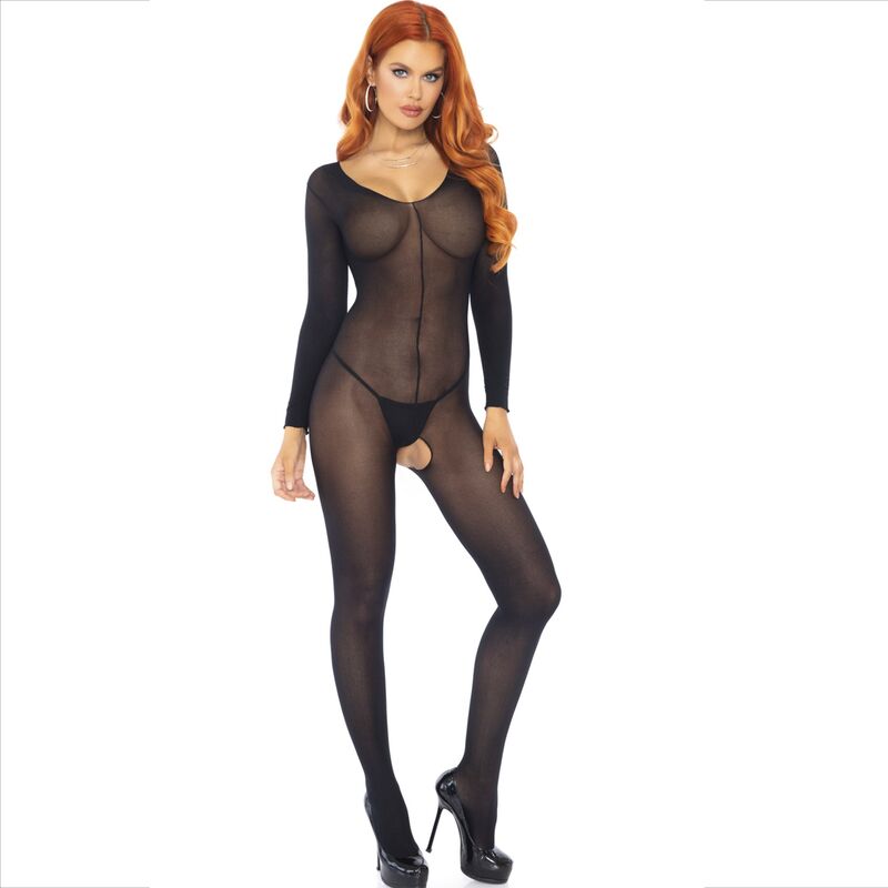 LEG AVENUE - BODYSTOCKING LANGE MOUW ZWART