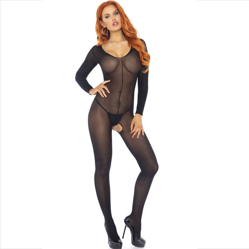 LEG AVENUE - BODYSTOCKING LANGE MOUW ZWART