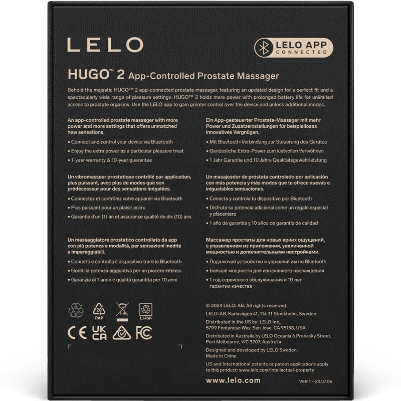 LELO - HUGO 2 MASSEUR DE PROSTATE NOIR