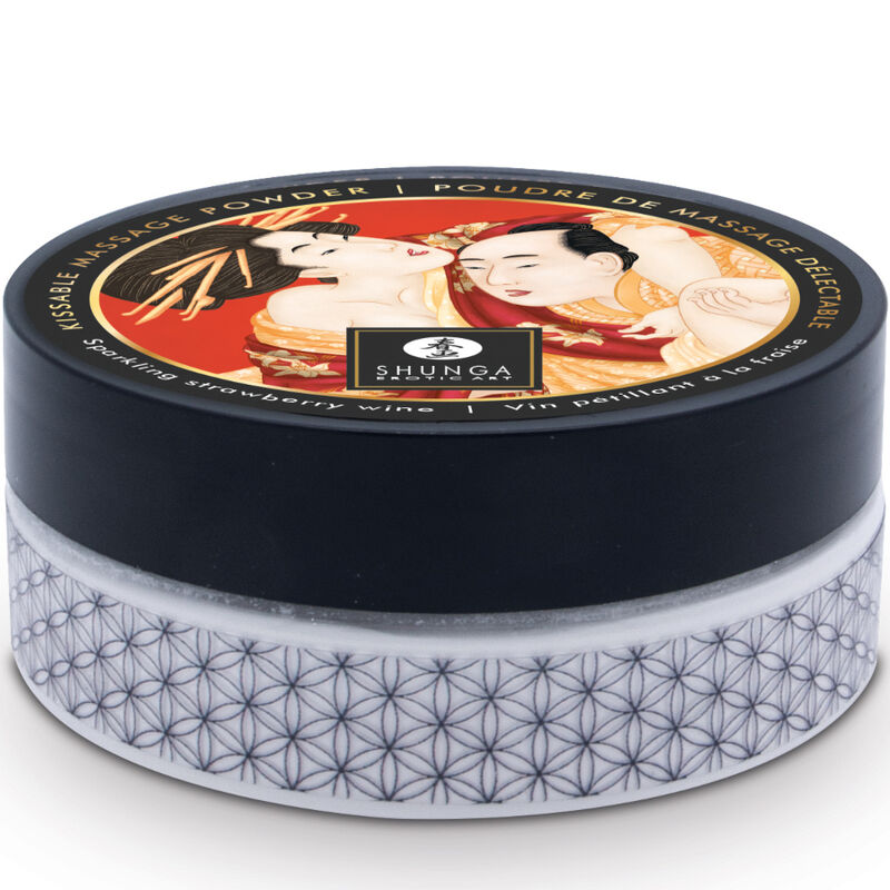 SHUNGA - COFFRET DE POUDRE DE MASSAGE COMESTIBLE À LA FRAISE