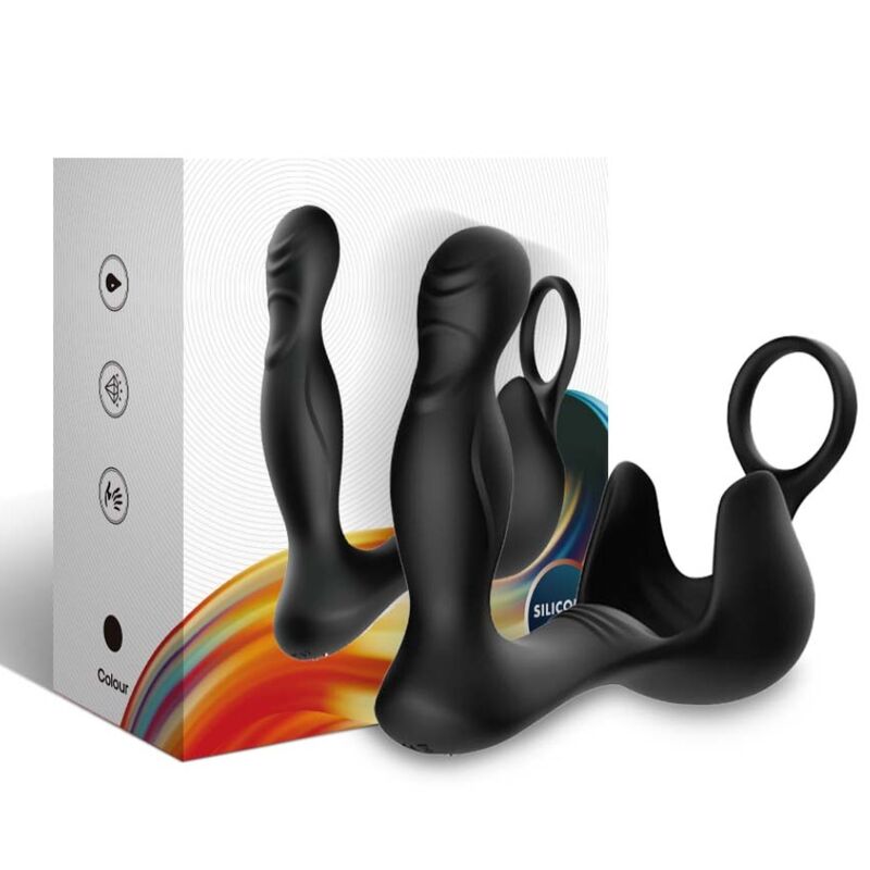 ARMONY - SURROUND VIBRATOR ANAAL &amp; STIMULATOR TESTIKELEN &amp; RING AFSTANDSBEDIENING ZWART
