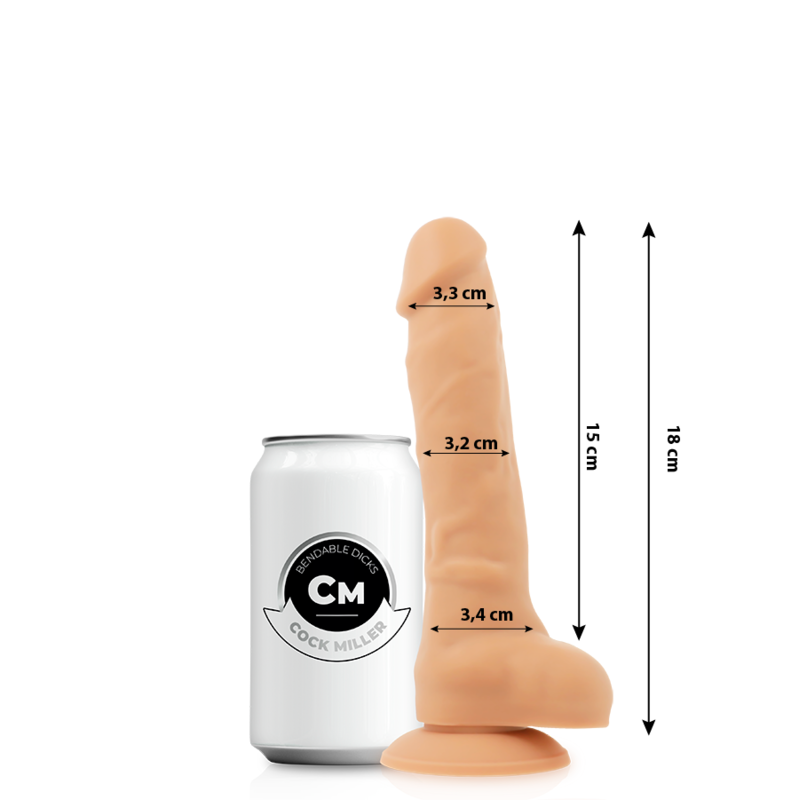 COCK MILLER - DILDO REALISTISCHES SILIKON DICHTE ARTIKULIERBARES FLEISCH 18 CM