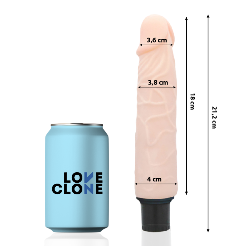 LOVECLONE - VIBRATEUR AUTOLUBRIFIANT FINN 21,2 CM -O- 3,8 CM