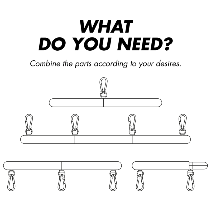 FETISH ONDERDANIGE BONDAGE - VERSTELBARE SCHEIDINGSSTANG 4 STUKS