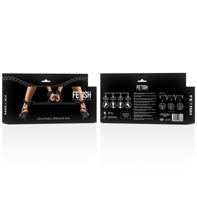 BONDAGE FÉTICHISME SOUMIS - BARRE DE SÉPARATION RÉGLABLE 4 PIÈCES