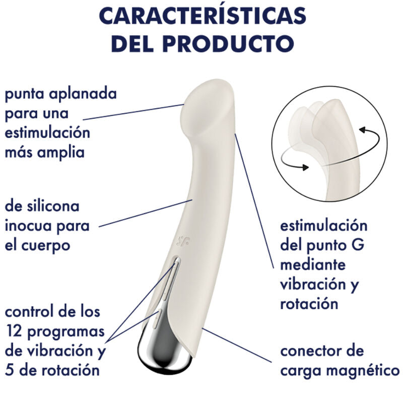 SATISFYER - VIBRATEUR ROTATIF G-SPORT 1 SPINNING BLEU
