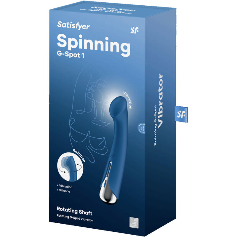 SATISFYER - VIBRATEUR ROTATIF G-SPORT 1 SPINNING BLEU