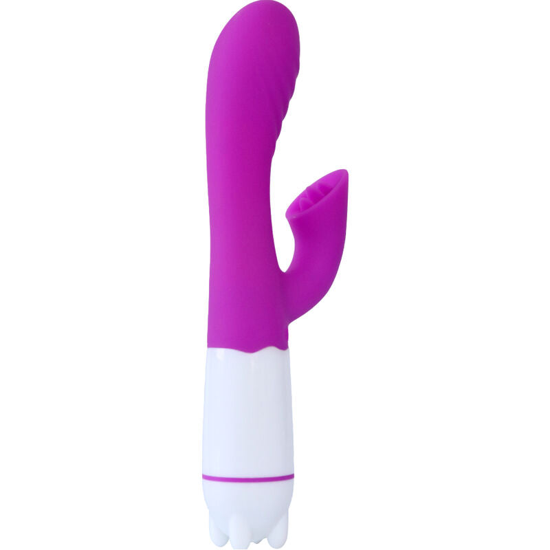 ARMONY - VIBRATEUR ET STIMULATEUR HAPPY AVEC LANGUE RECHARGEABLE VIOLETTE