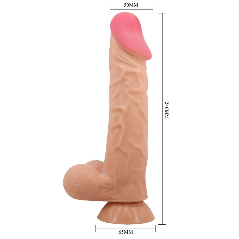 PRETTY LOVE - SLIDING SKIN SERIE REALISTISCHE DILDO MET SLIDING SKIN SAUNAKOM AFSTANDSBEDIENING FLESH 24 CM