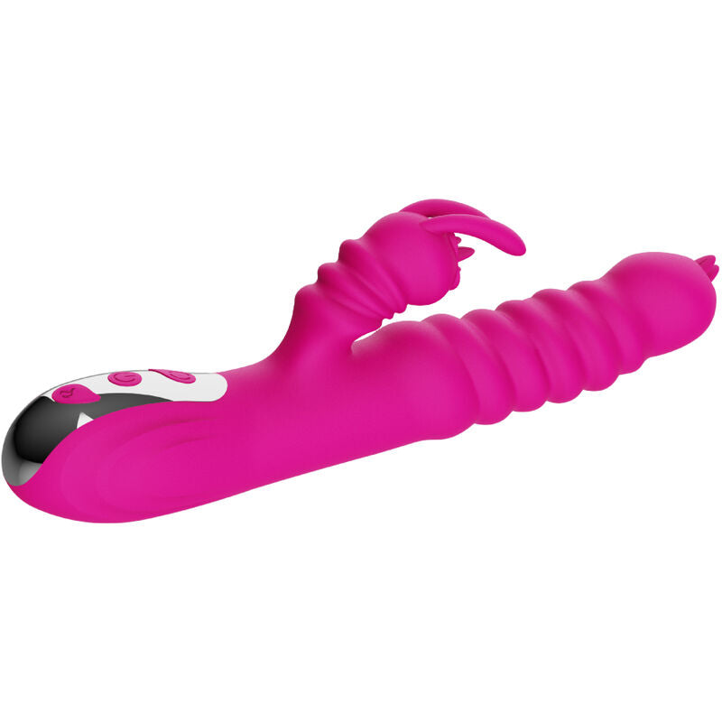 ARMONY - KONIJN DUBBELE TONG Multifunctionele VIBRATOR FUCHSIA HITTE-EFFECT