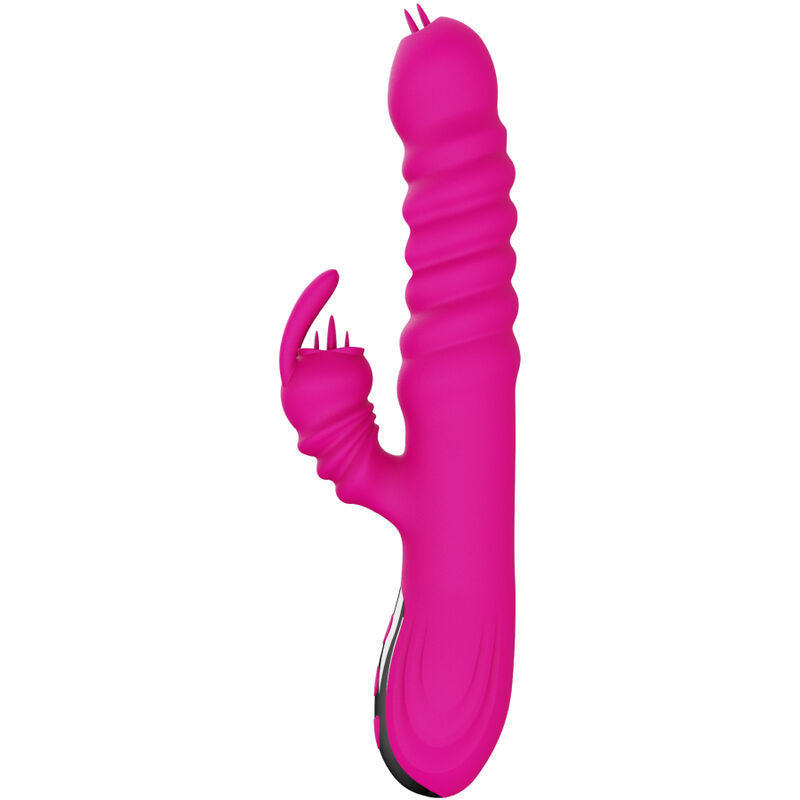 ARMONY - KONIJN DUBBELE TONG Multifunctionele VIBRATOR FUCHSIA HITTE-EFFECT