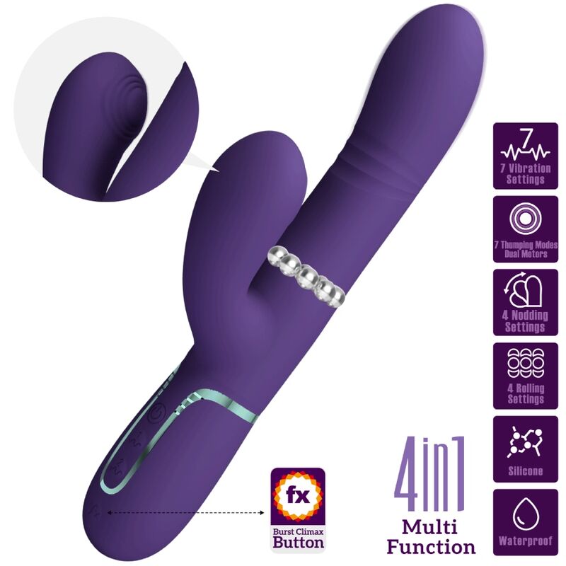 PRETTY LOVE - VIBRATEUR POINT G MULTIFONCTIONNEL VIOLET