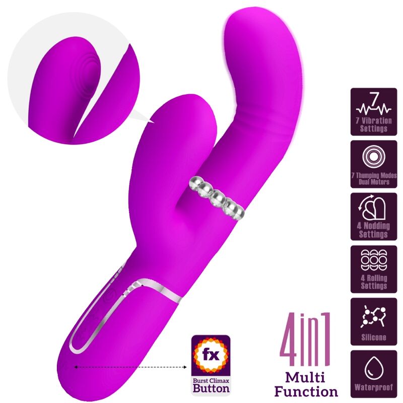 PRETTY LOVE - VIBRATEUR POINT G MULTIFONCTIONNEL FUCHSIA