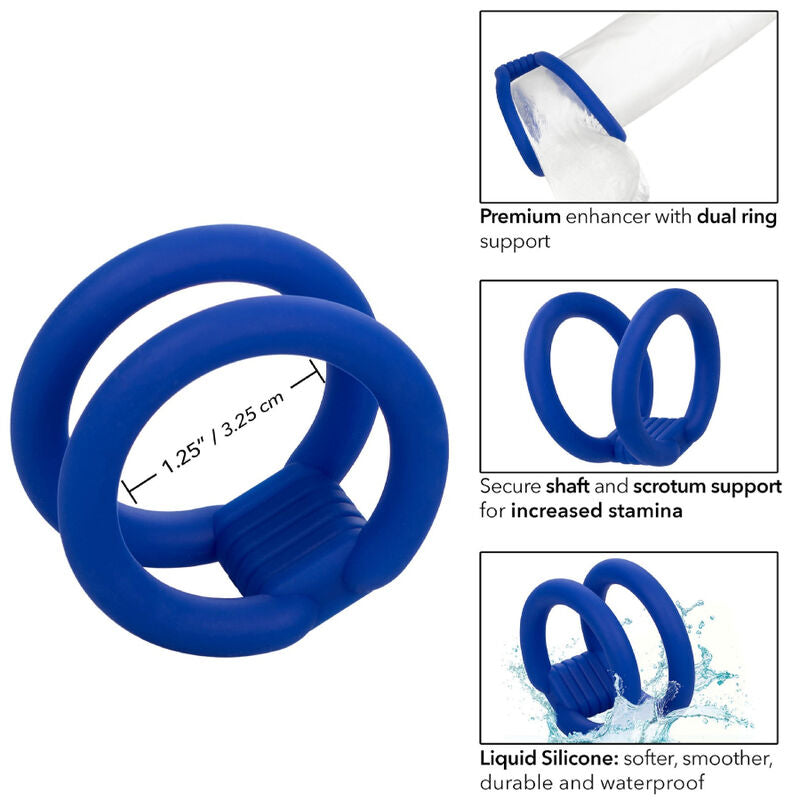 CALEXOTICS - CAGE À PÉNIS DOUBLE ADMIRAL BLEU