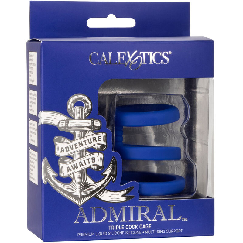CALEXOTICS - CAGE À PÉNIS TRIPLE ADMIRAL BLEU
