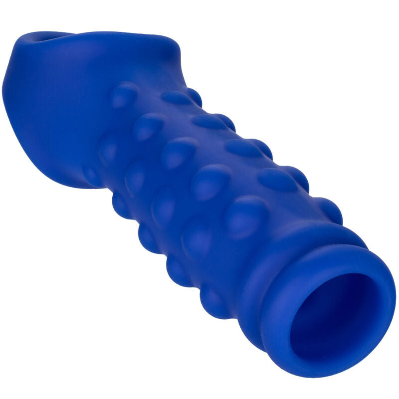CALEXOTICS - COUVRE-PÉNIS ADMIRAL AVEC PERLES, SILICONE LIQUIDE BLEU