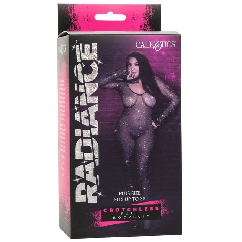 CALEXOTICS - RADIANCE CROTCHLESS FULL BODY RHINE BODYSUIT IN PLUS SIZE