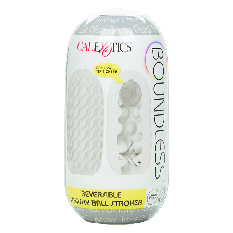 CALEXOTICS - GRENZELOZE OMKEERBARE SQUISHY BAL STROKE GEEL