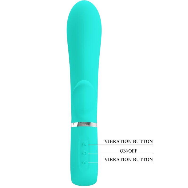PRETTY LOVE - THOMAS VIBRATEUR MULTIFONCTIONNEL POUR POINT G VERT AQUA
