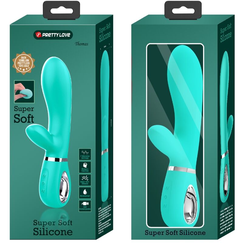 PRETTY LOVE - THOMAS VIBRATEUR MULTIFONCTIONNEL POUR POINT G VERT AQUA