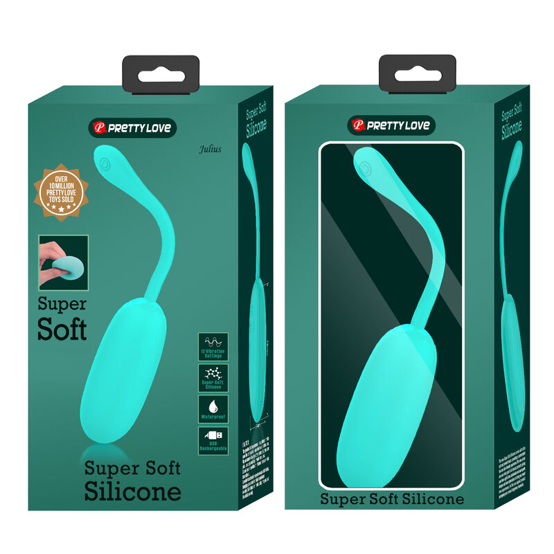 PRETTY LOVE - JULIUS WATERPROOF, RECHARGEABLE VIBRATOR AQUA GREEN