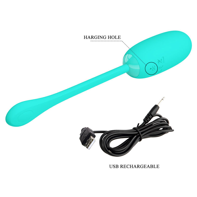 PRETTY LOVE - JULIUS WATERPROOF, RECHARGEABLE VIBRATOR AQUA GREEN