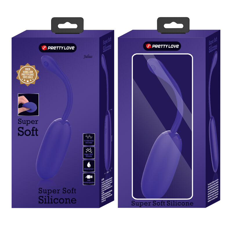 PRETTY LOVE - JULIUS WATERPROOF, RECHARGEABLE VIBRATING EGG PURPLE