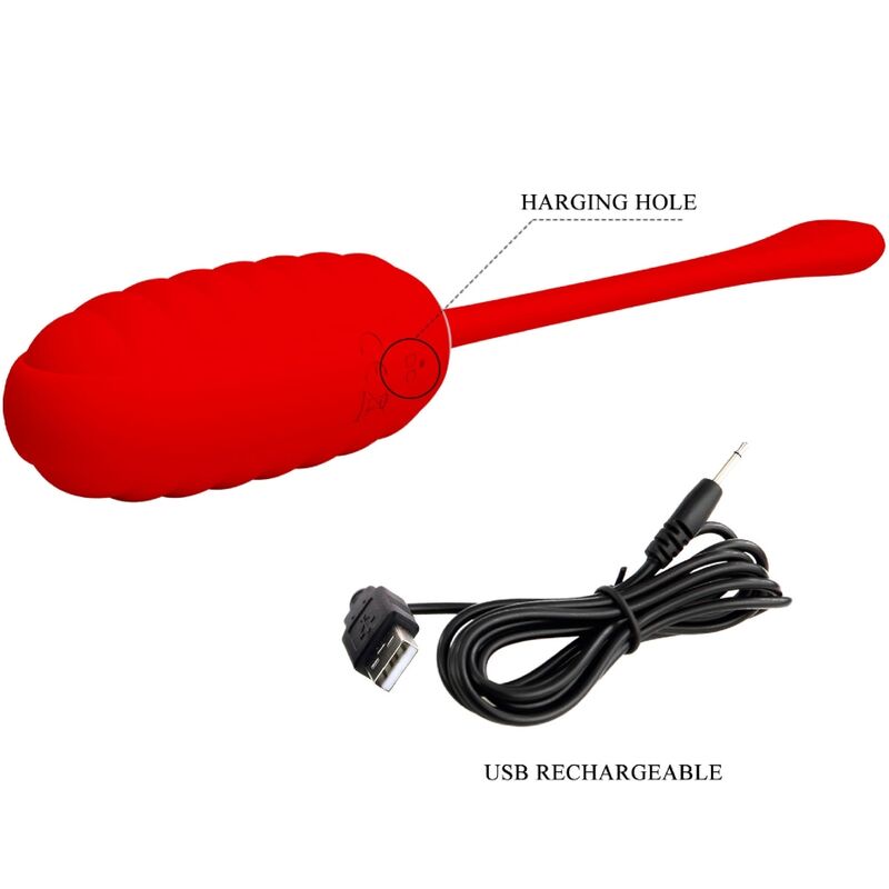 PRETTY LOVE - KIRK RECHARGEABLE VIBRATION EGG RED