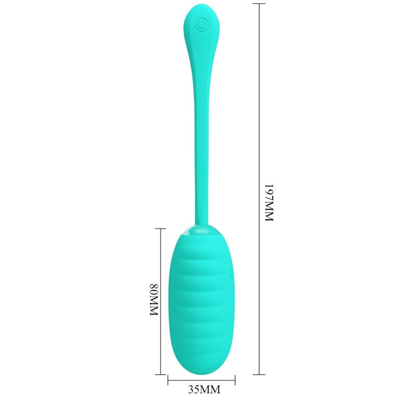 PRETTY LOVE - KIRK RECHARGEABLE VIBRATING EGG, AQUA GREEN