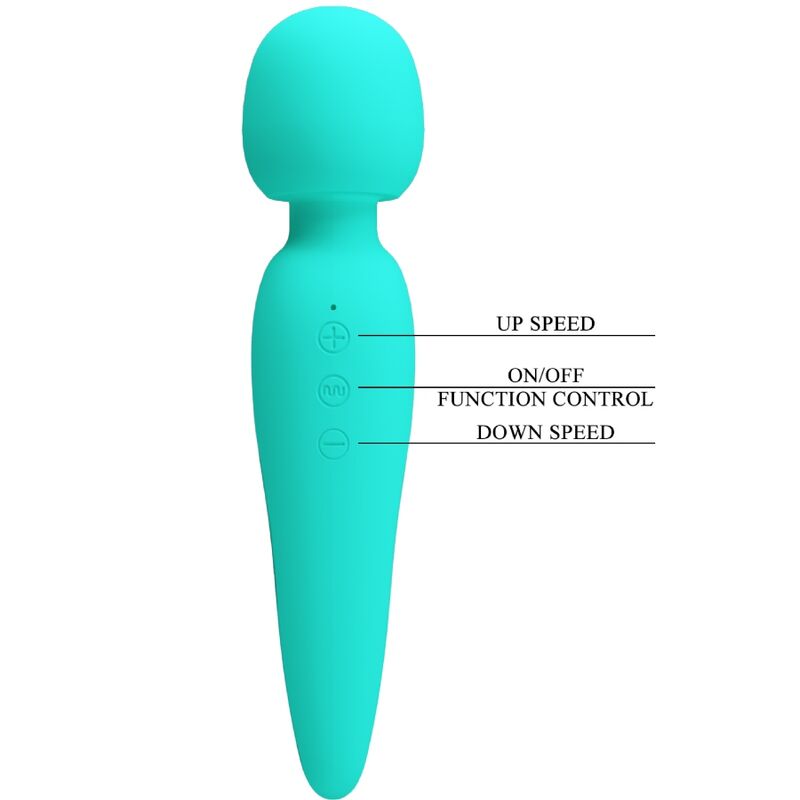 PRETTY LOVE - MEREDITH MASSAGER 12 VIBRATIESTANDEN AQUA GREEN