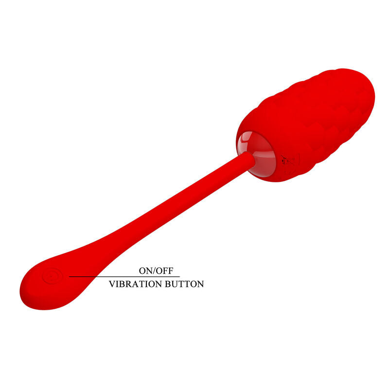 PRETTY LOVE - VIBRATING EGG WITH RED RECHARGEABLE SEA TEXTURE