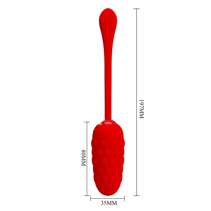 PRETTY LOVE - VIBRATING EGG WITH RED RECHARGEABLE SEA TEXTURE