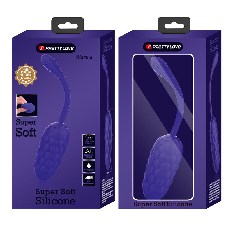 PRETTY LOVE - VIBRATING EGG WITH PURPLE RECHARGEABLE SEA TEXTURE