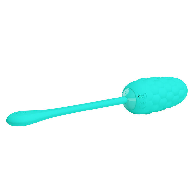 PRETTY LOVE - VIBRATING EGG WITH RECHARGEABLE SEA TEXTURE IN AQUA GREEN