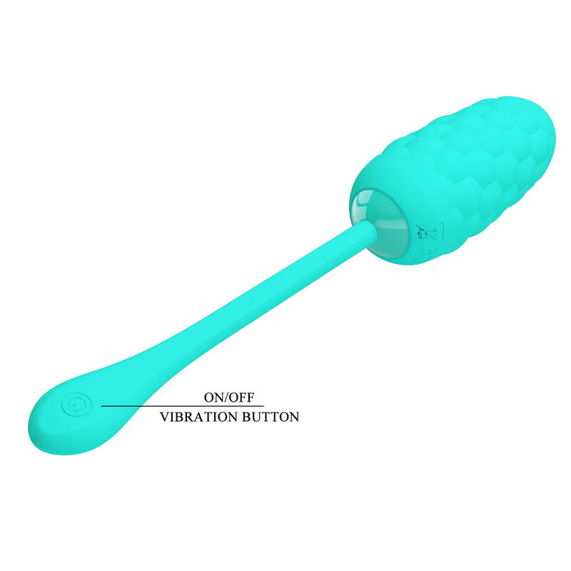 PRETTY LOVE - ŒUF VIBRANT AVEC TEXTURE MARINE RECHARGEABLE EN VERT AQUA