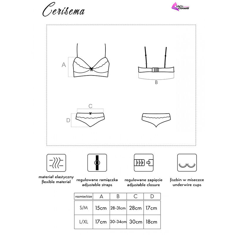LIVCO CORSETTI FASHION - CERISEMA LC 21005 BH + SLIPJE KORAAL