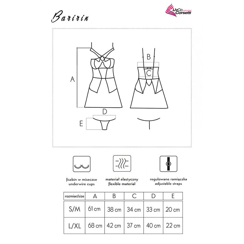 LIVCO CORSETTI FASHION - BARIRIN LC 90633 SHIRT + TROUSERS BLACK