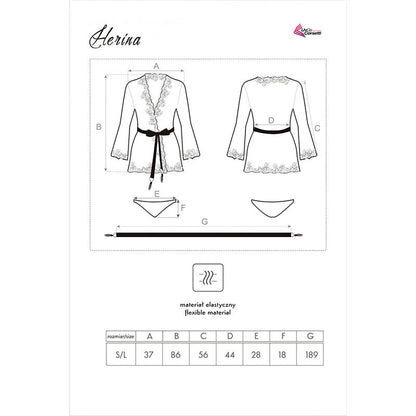 LIVCO CORSETTI FASHION - HERINA LC XG056 MORGENMANTEL + PANTY SCHWARZ EINE GRÖSSE