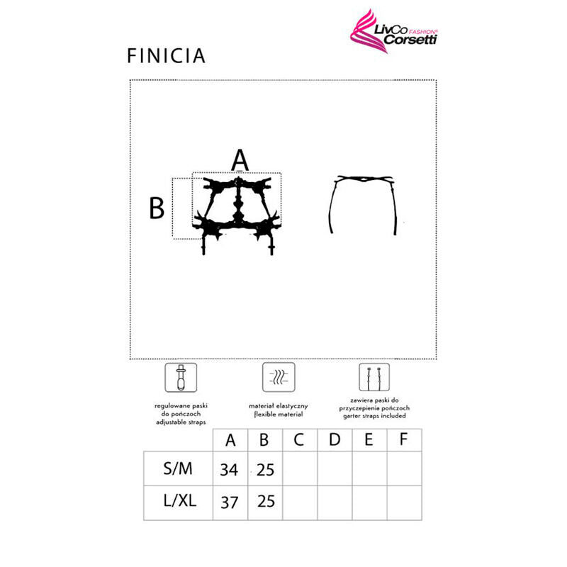 LIVCO CORSETTI FASHION - FINICIA LC90725 JARRETELRIEM ZWART L/XL