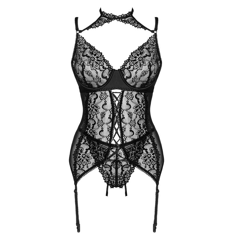 LIVCO CORSETTI FASHION - GIELLANDRA FOR THE SENSES COLLECTION CORSET + PANTIES BLACK L/XL