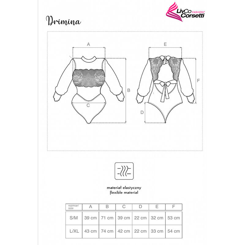 LIVCO CORSETTI FASHION - DRIMINA LC90690 MARINEBLAUW BODYSUIT S/M