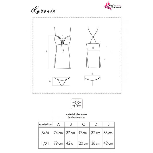 LIVCO CORSETTI FASHION - KARONIN LC 90628 CHEMISE + PANTALON NOIR