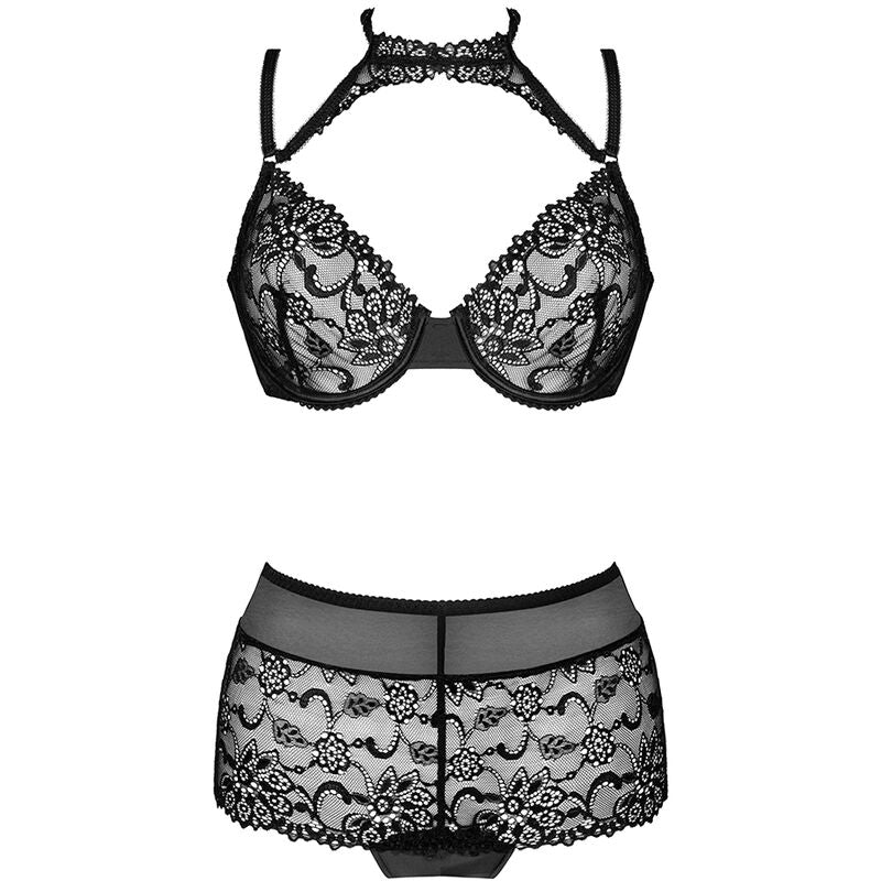 LIVCO CORSETTI FASHION - LINERA FOR THE SENSES COLLECTION BH + PANTY ZWART L/XL