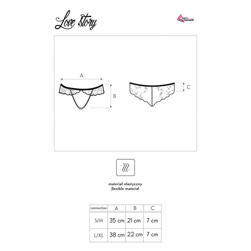 LIVCO CORSETTI FASHION - LOVE STORY LC 90679 KRUISLOZE PANTY ZWART
